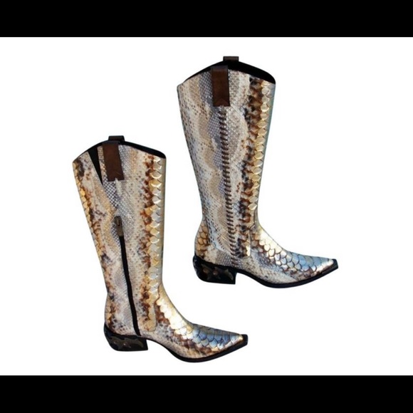 Donald Pliner Western Couture Python Boots - Picture 3 of 9